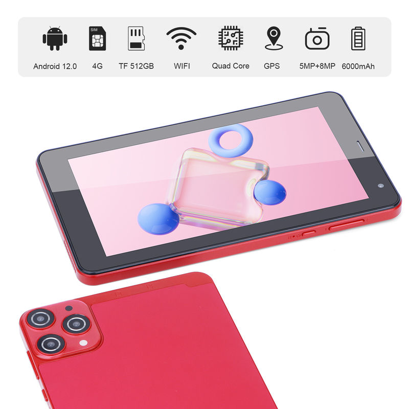 C Idea แท็บเล็ตขนาดเล็ก 7 นิ้ว Quad Core WiFi 5G แอนดรอยด์ แท็บเล็ต PC สําหรับการศึกษา CM515 ((แดง)