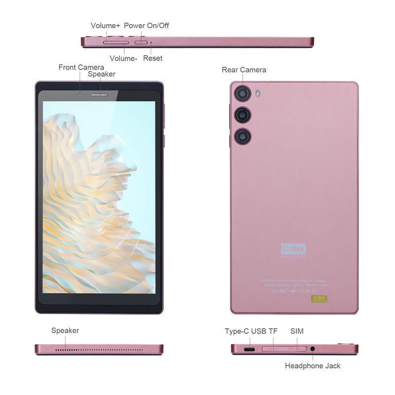 C Idea แอนดรอยด์ 12 แท็บเล็ต 6GB แรม 128GB โรม พร้อมซิม แท็บเล็ต 7 นิ้ว PC สําหรับนักเรียน CM525 สีชมพู