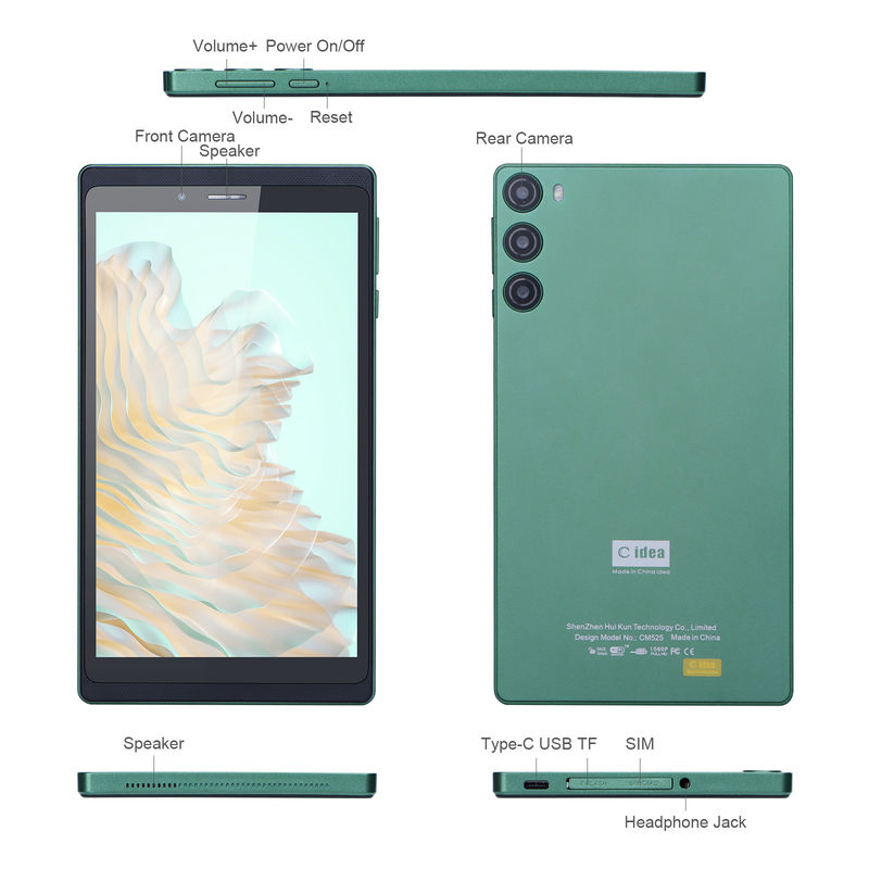 C Idea 7 นิ้ว 6GB+128GB IPS Screen 5MP+8MP แอนดรอยด์ แท็บเล็ต PC CM525 สีเขียว