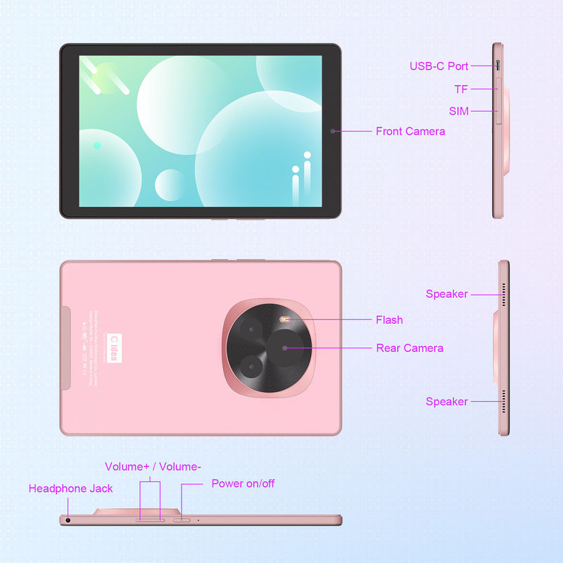 ไอเดีย C แอนดรอยด์ แท็บเล็ต 800x1280 IPS จอ ซิม รองรับ 9 นิ้ว แท็บเล็ต PC With Case CM935 สีชมพู