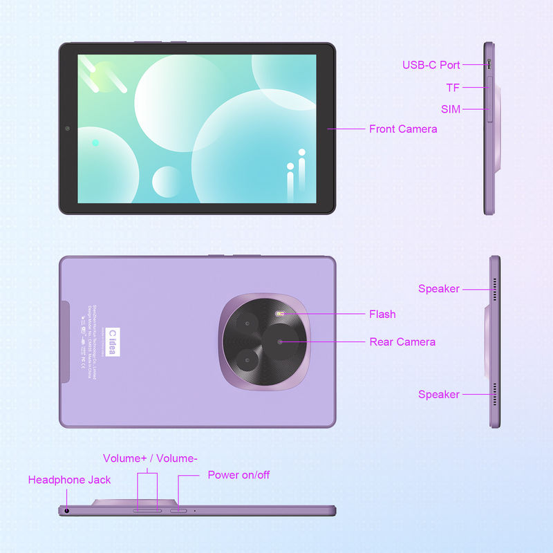 C Idea แท็บเล็ต 9 นิ้ว 5MP + 8MP แท็บเล็ตการศึกษาสําหรับนักเรียน CM935 สีม่วง