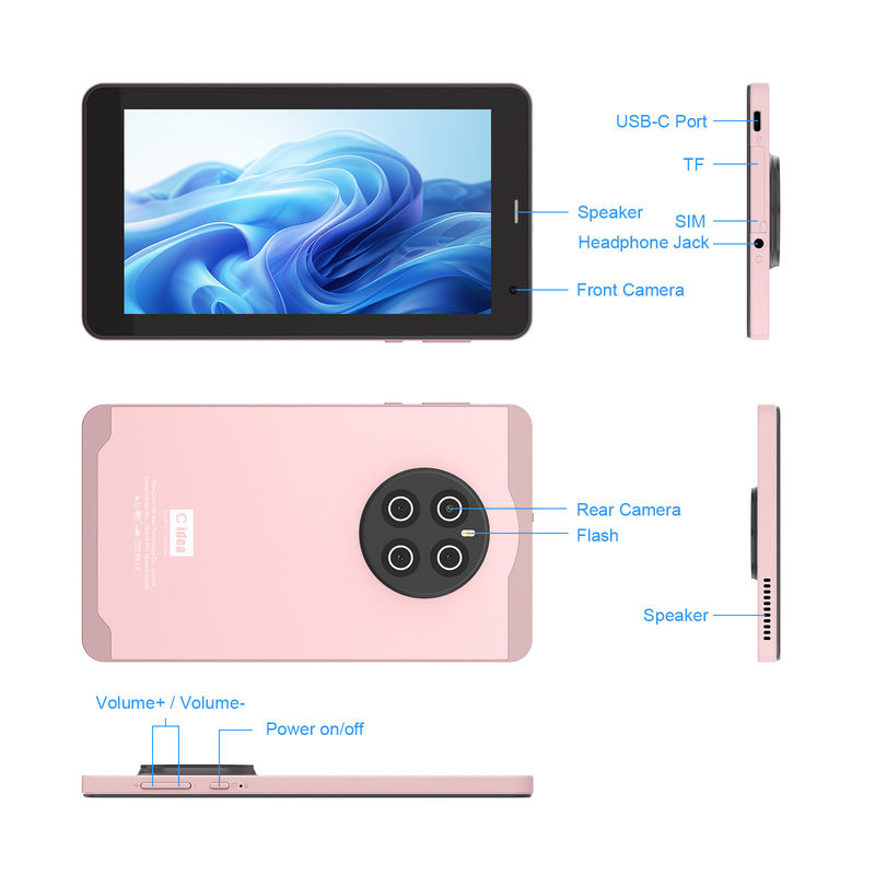 C Idea แท็บเล็ต 7 นิ้ว พร้อม SIM Wifi แอนดรอยด์ แท็บเล็ต PC สําหรับนักเรียน CM518 Pro Pink