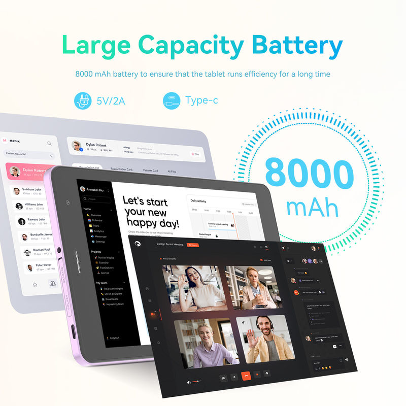 C Idea 8in Tablet เกมการศึกษา แอนดรอยด์ แท็บเล็ตสําหรับนักเรียนที่มีซิมและ Wifi CM828 สีม่วง
