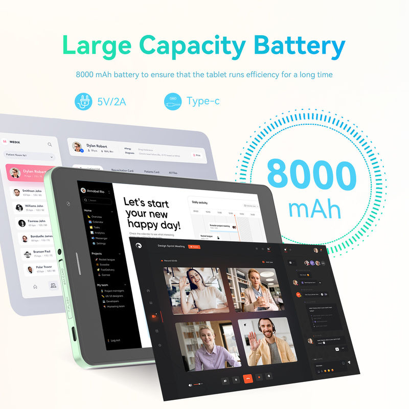 C Idea จัดจอความละเอียดสูง 8 นิ้ว แท็บเล็ต PC ด้วยจอ 800x1280 Ips สําหรับเด็กวัยรุ่น การศึกษา CM828 สีเขียว