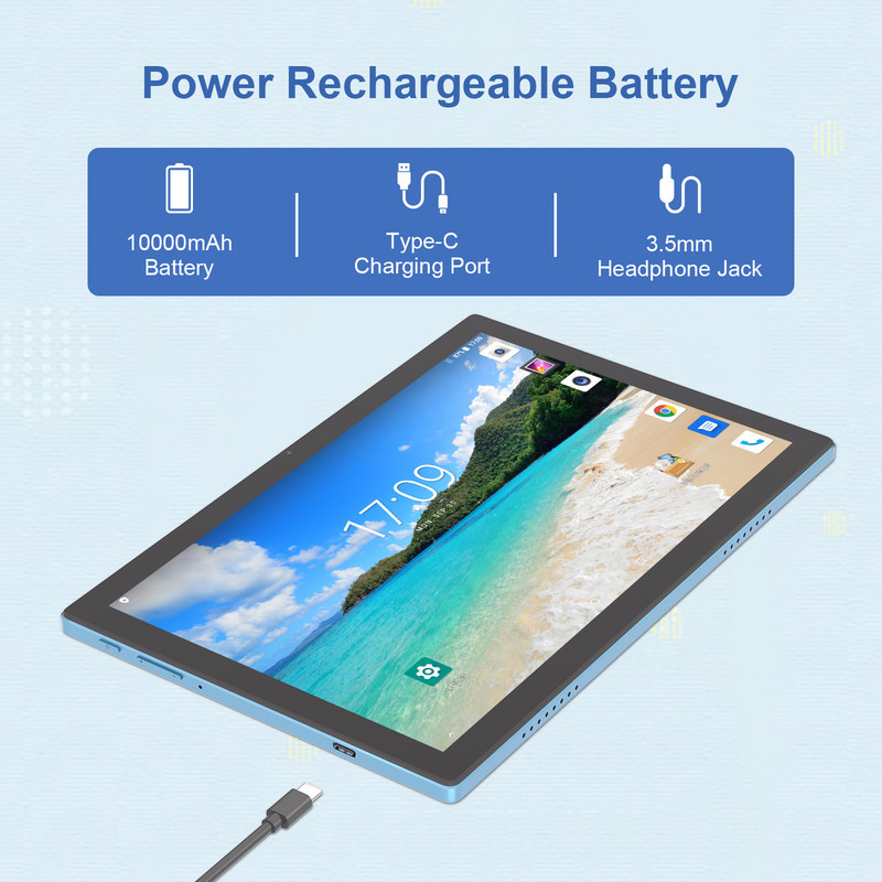 C Idea แอนดรอยด์ 14 หน้าจอสัมผัส แท็บเล็ต 10.1 นิ้ว พร้อมคีย์บอร์ดและปากกา CM8200plus สีฟ้า