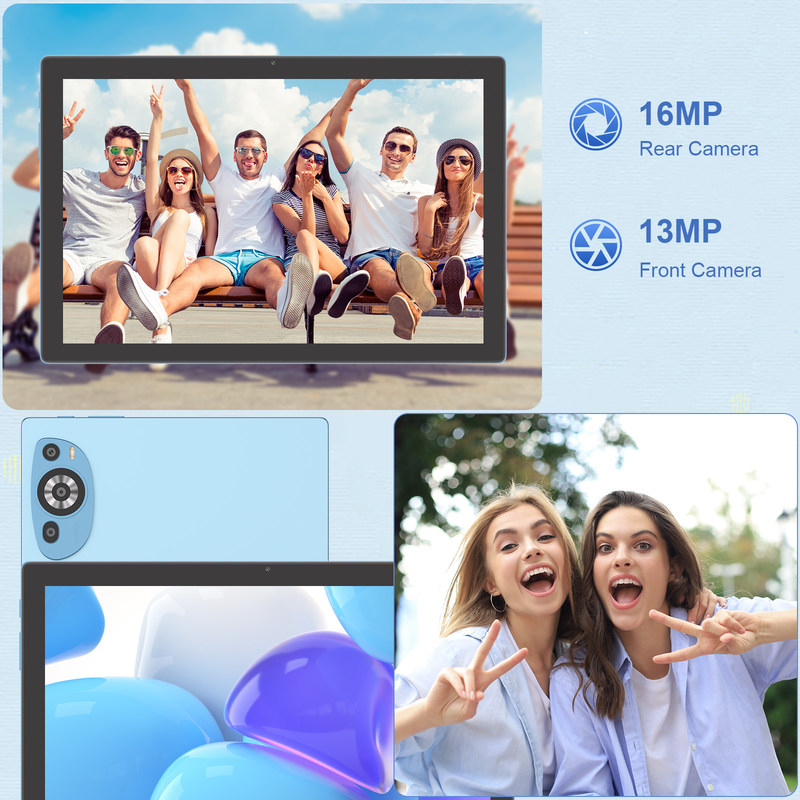 C Idea แอนดรอยด์ 14 หน้าจอสัมผัส แท็บเล็ต 10.1 นิ้ว พร้อมคีย์บอร์ดและปากกา CM8200plus สีฟ้า