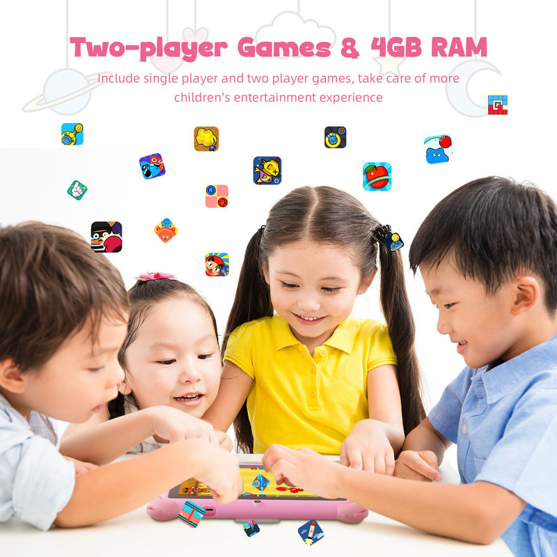 C Idea แอนดรอยด์ 13 เด็ก แท็บเล็ต 4+32GB แท็บเล็ตการศึกษา เด็กสเปดด้วย APP มิตรภาพ CM91 สีชมพู