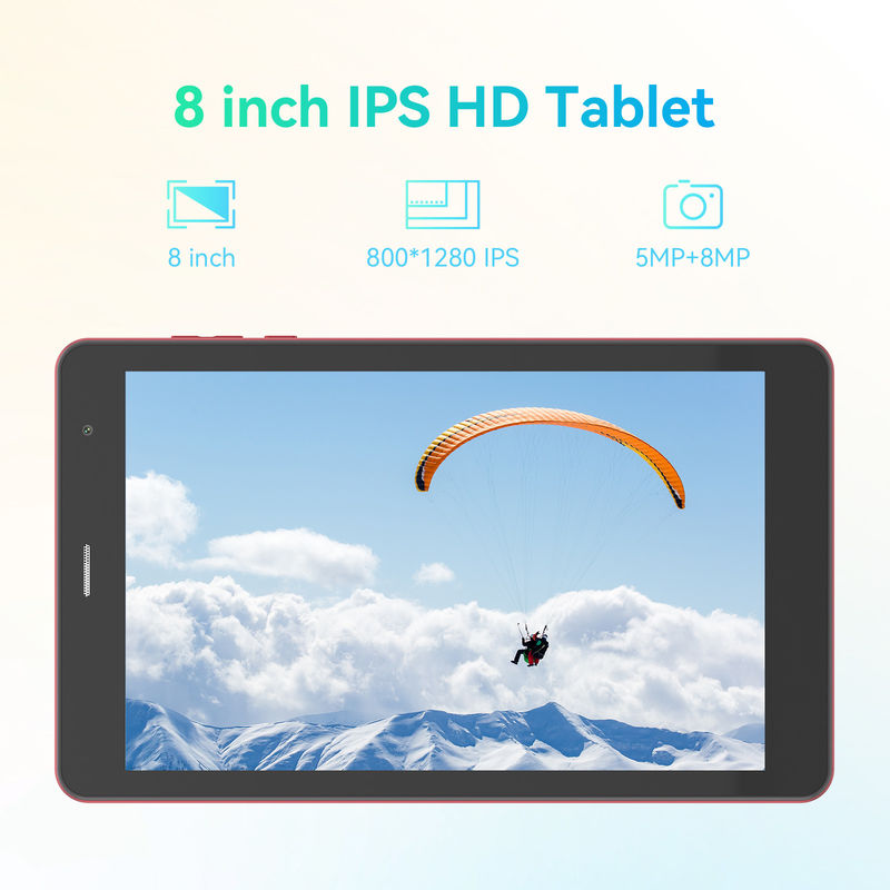 C Idea Factory 8 นิ้ว 800*1280hd IPS หน้าจอสัมผัส 8+512gb 8000mah กล้องคู่ แอนดรอยด์ แท็บเล็ต PC With Sim สําหรับนักเรียน CM828 สีแดง