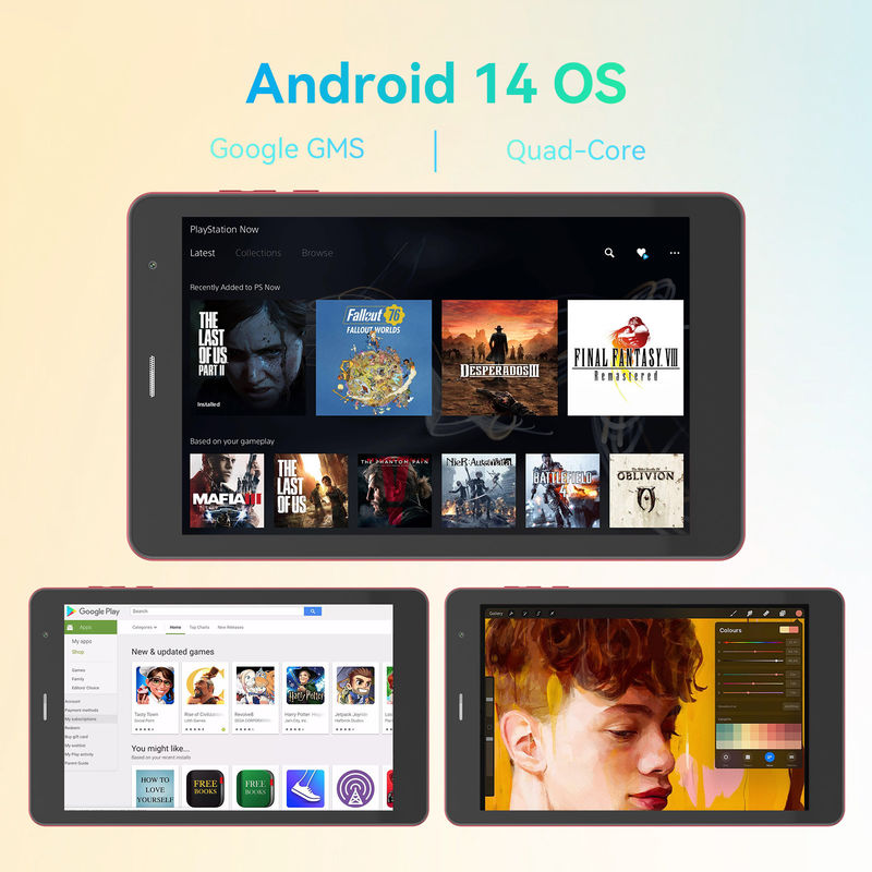 C Idea Factory 8 นิ้ว 800*1280hd IPS หน้าจอสัมผัส 8+512gb 8000mah กล้องคู่ แอนดรอยด์ แท็บเล็ต PC With Sim สําหรับนักเรียน CM828 สีแดง