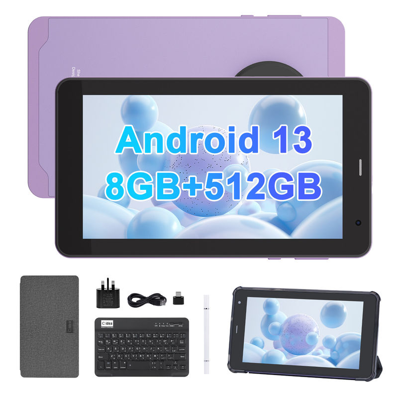 C Idea แอนดรอยด์ 13 แท็บเล็ตการศึกษา 8+512GB แท็บเล็ตพอร์ตเบอร์ 7 นิ้ว พร้อมการสนับสนุนซิม CM518pro Purple