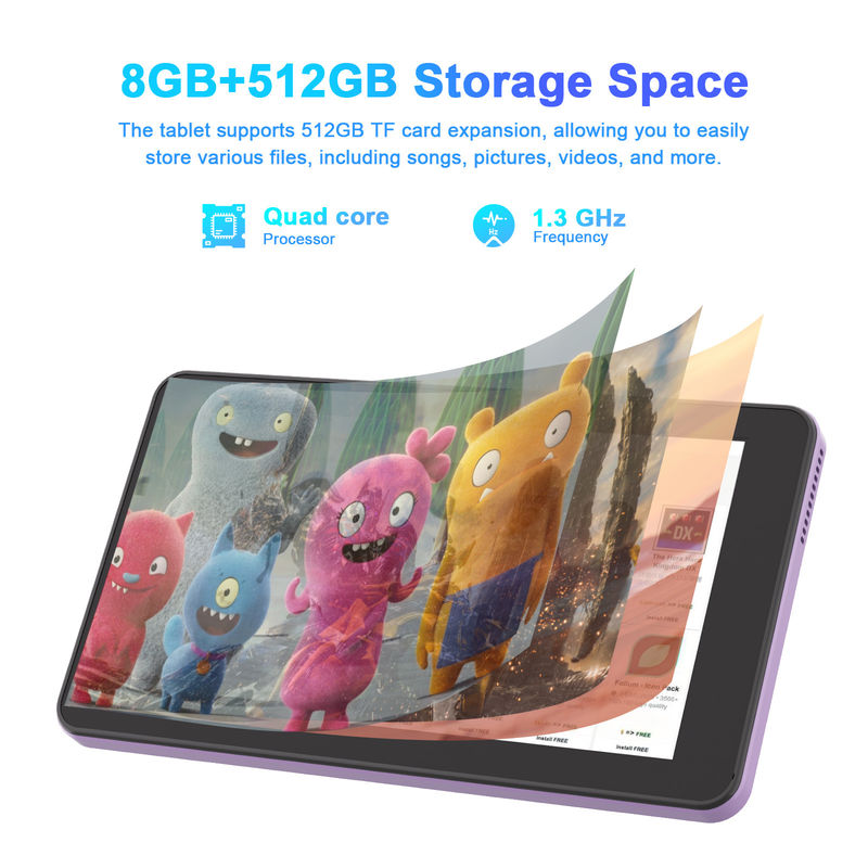C Idea แอนดรอยด์ 13 แท็บเล็ตการศึกษา 8+512GB แท็บเล็ตพอร์ตเบอร์ 7 นิ้ว พร้อมการสนับสนุนซิม CM518pro Purple