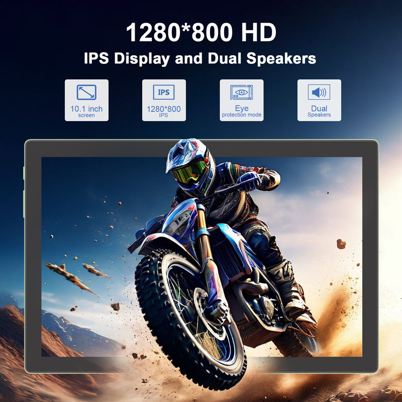 C Idea WIFI Android 14 TF Storage แท็บเล็ตจอสัมผัสขนาด 512GB พร้อมคีย์บอร์ดและหนู CM8200plus สีเขียว