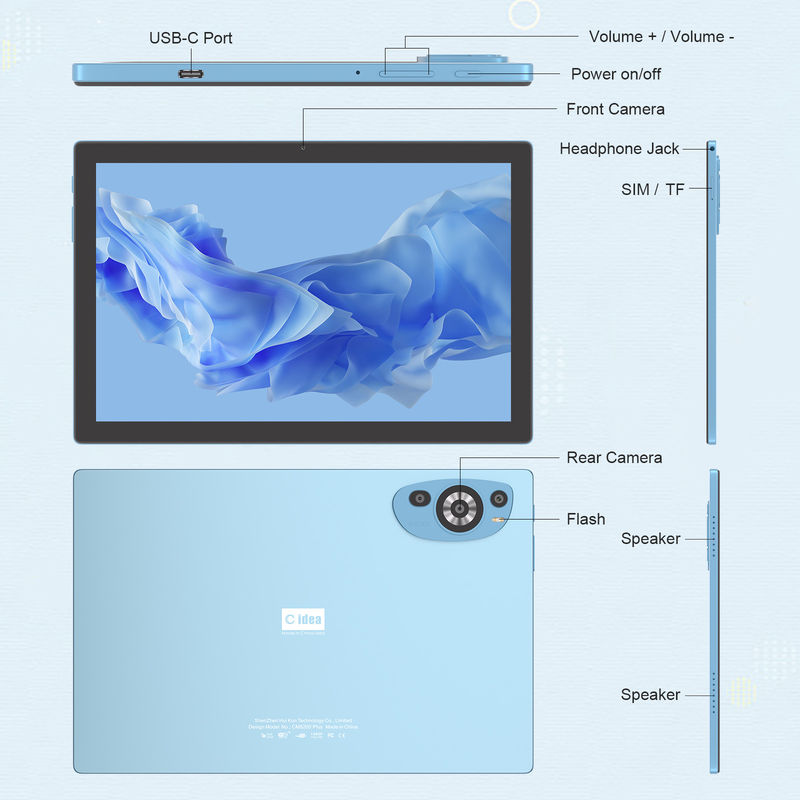 C Idea แอนดรอยด์ 14 หน้าจอสัมผัส แท็บเล็ต 10.1 นิ้ว พร้อมปากกา CM8200plus สีฟ้า