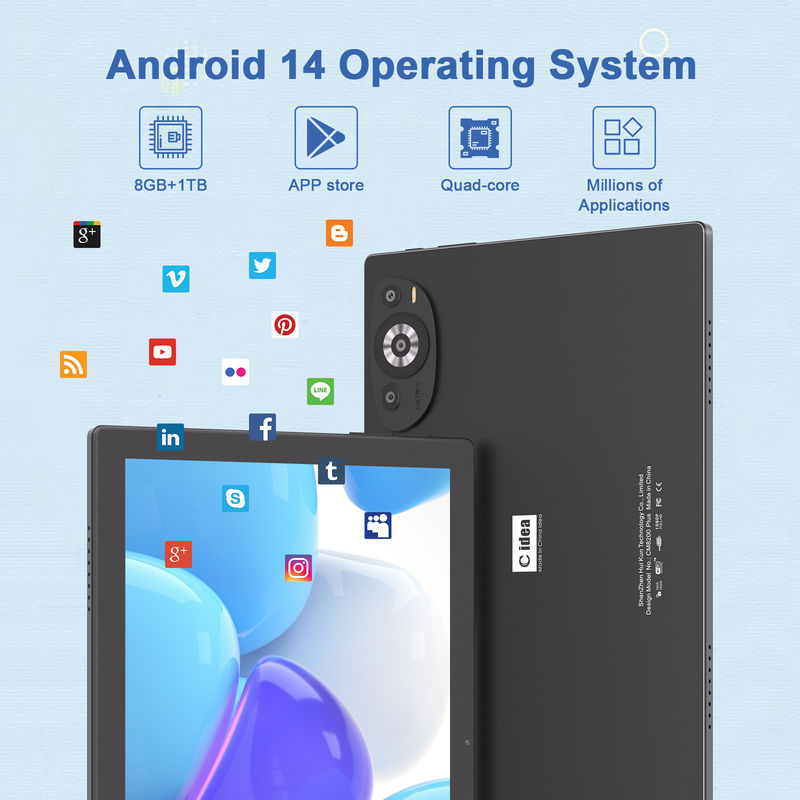 C Idea 10.1 นิ้ว ทับเล็ต 5G พร้อมซิม คีย์บอร์ดการศึกษา แอนดรอยด์ ทับเล็ต PC M8200 พลัส สีดํา