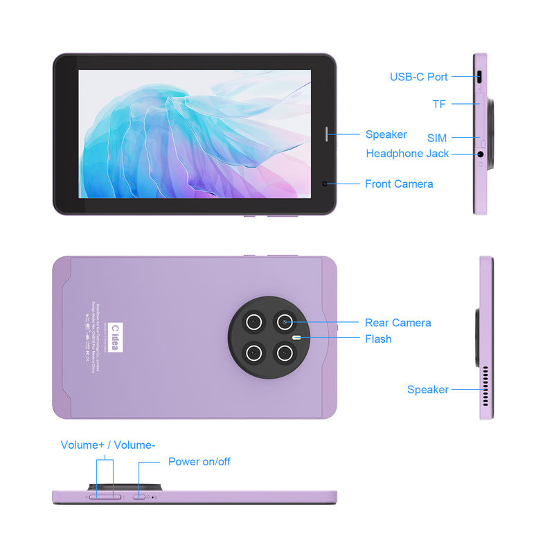 C Idea แอนดรอยด์ 13 ด้วยความจุ 6000mAh แท็บเล็ต 7 นิ้ว แท็บเล็ตการศึกษา PC CM518 Pro Purple