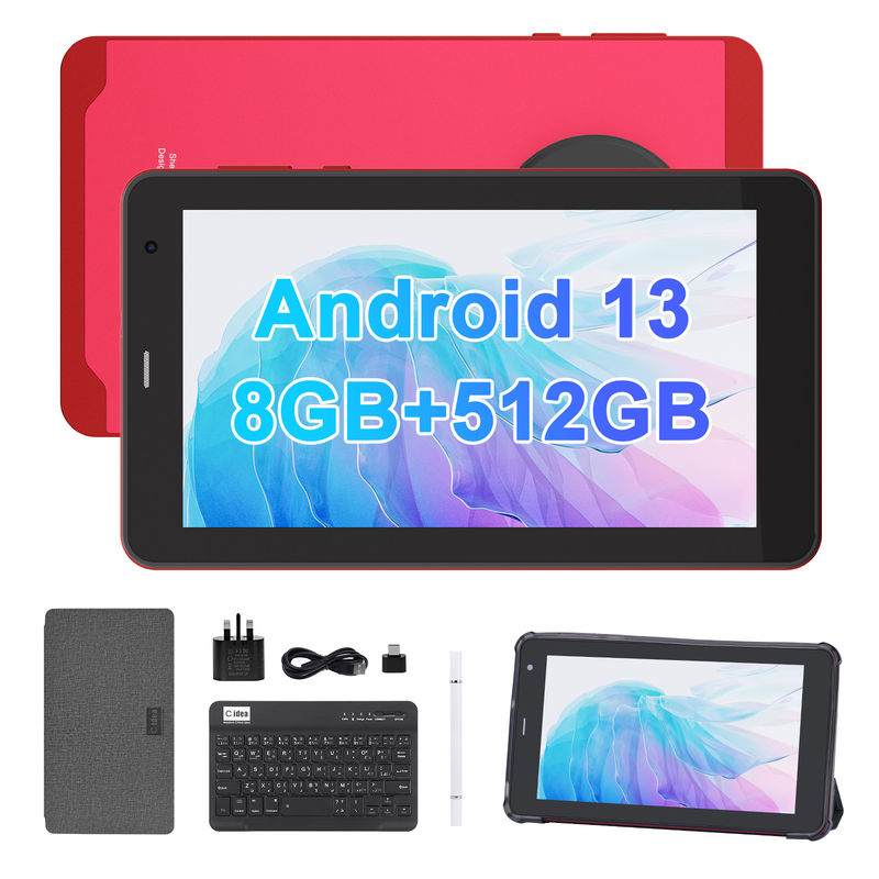 C ไอเดีย แอนดรอยด์ 13 แท็บเล็ต พร้อมซิม Wifi แท็บเล็ตหน้าจอสัมผัส 7 นิ้ว CM518 โปรแดง
