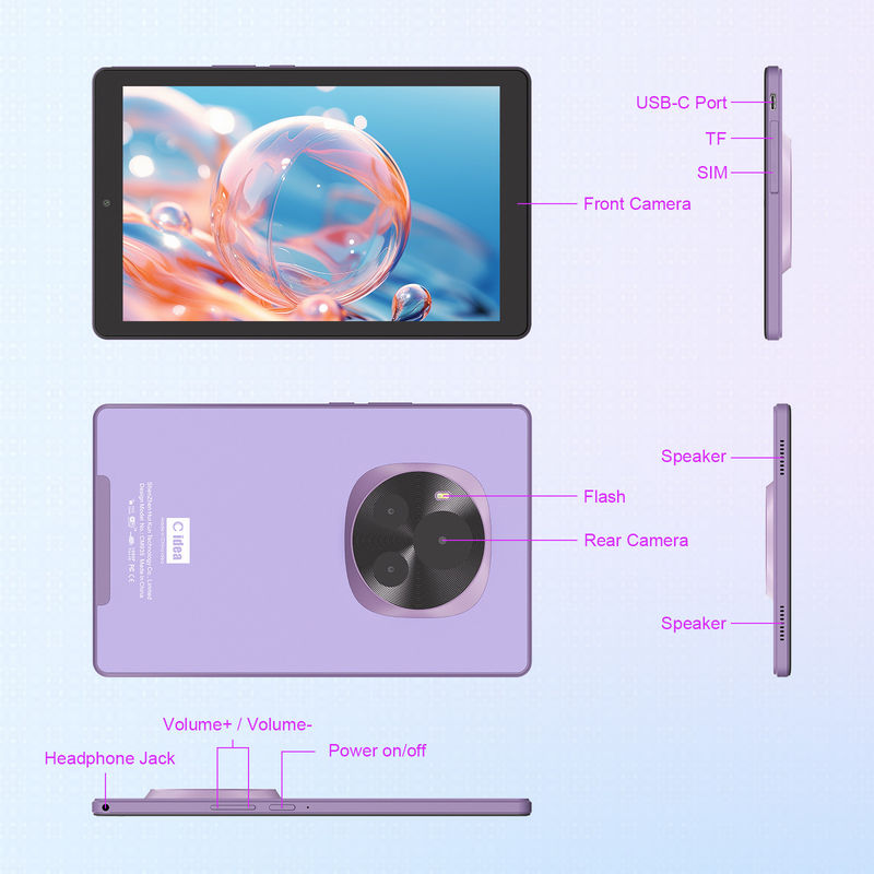 C Idea แท็บเล็ต 9 นิ้ว 5MP+8MP แท็บเล็ตการศึกษาสําหรับวัยรุ่น พร้อมปากกา CM935 สีม่วง