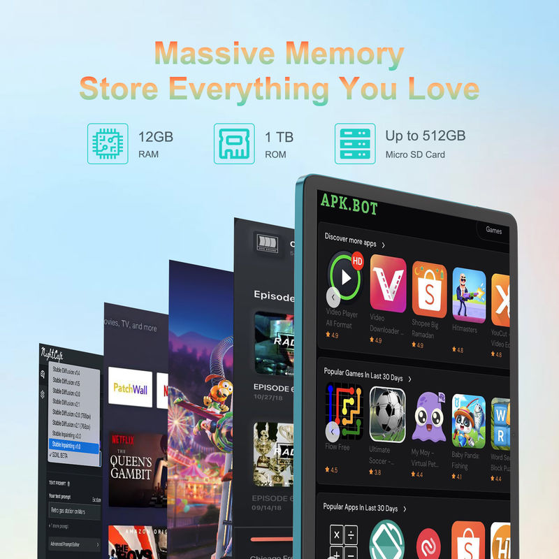 C Idea แท็บเล็ต 14 นิ้ว ขนาดใหญ่ สมาร์ท แท็บเล็ต PC พร้อมคีย์บอร์ด CM14000 บวกสีฟ้า