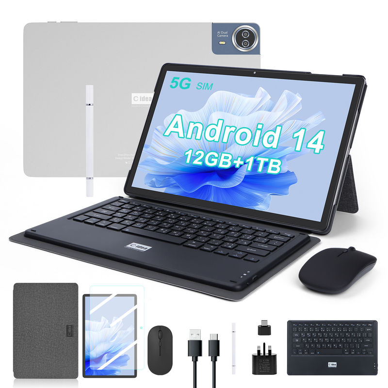 C Idea แท็บเล็ต 14 นิ้ว 5G แท็บเล็ตจอสัมผัสสําหรับนักเรียน CM14000 Plus สีเทา