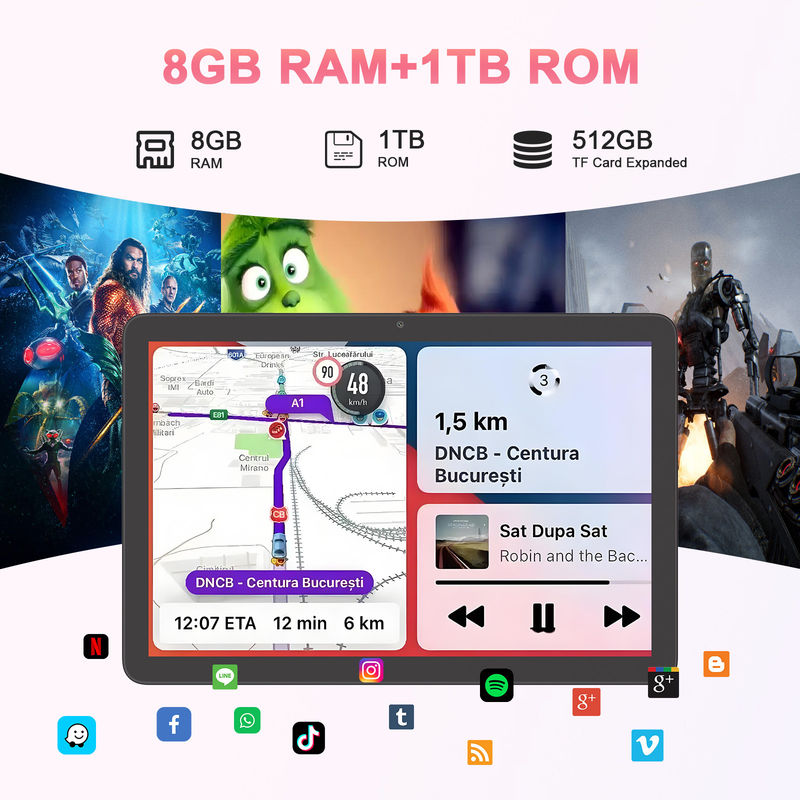 C Idea 10.1 นิ้ว ทับเล็ต 5G พร้อมซิม คีย์บอร์ดการศึกษา แอนดรอยด์ ทับเล็ต PC M8300 Plus สีดํา