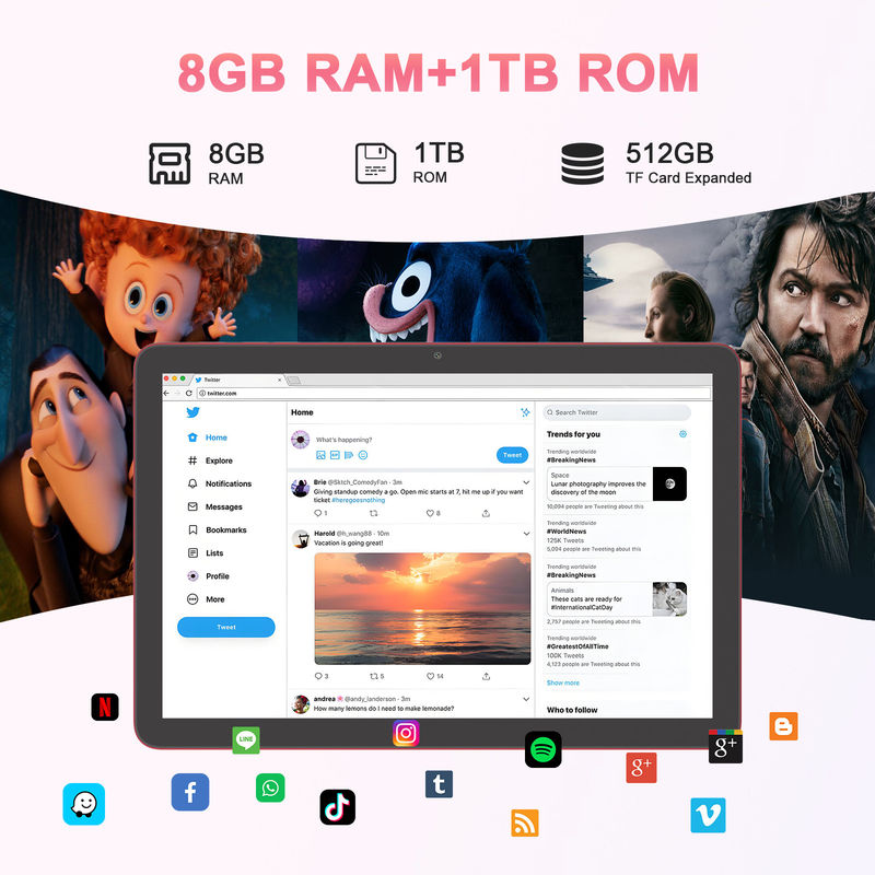 ไอเดีย C 10.1 นิ้ว แท็บเล็ต 5 กรัม แรม 8 GB แท็บเล็ตจอสัมผัส PC สําหรับการศึกษา CM8300 Plus สีแดง