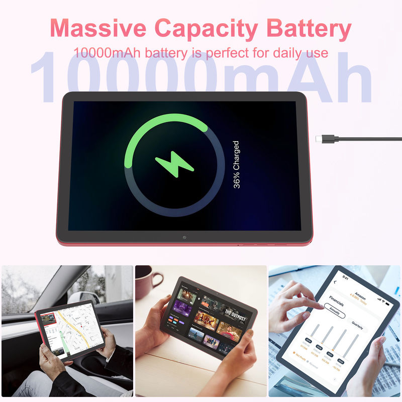 C ไอเดีย แท็บเล็ต 10.1 นิ้ว 5G LTE แท็บเล็ต หน้าจอสัมผัส แท็บเล็ต PC สําหรับการใช้งานประจําวัน CM8300 Plus สีแดง
