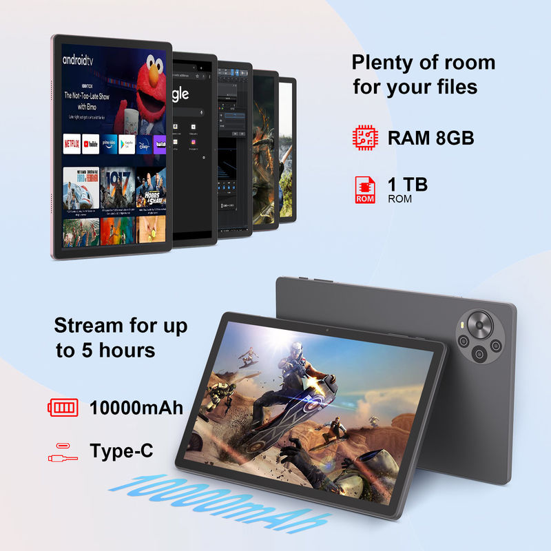 C Idea 10.5 นิ้ว แท็บเล็ต PC 2K Screen แท็บเล็ต Android ใหม่ที่สุดสําหรับนักเรียน Cm10500 Plus สีเทา