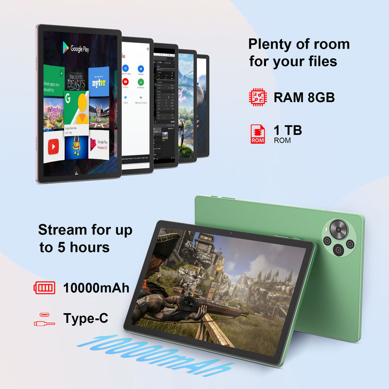 ไอเดีย C ใหม่ที่สุด 10.5 นิ้ว หน้าจอสัมผัส แอนดรอยด์ แท็บเล็ตด้วยซิมคู่ CM10500 พลัส สีเขียว