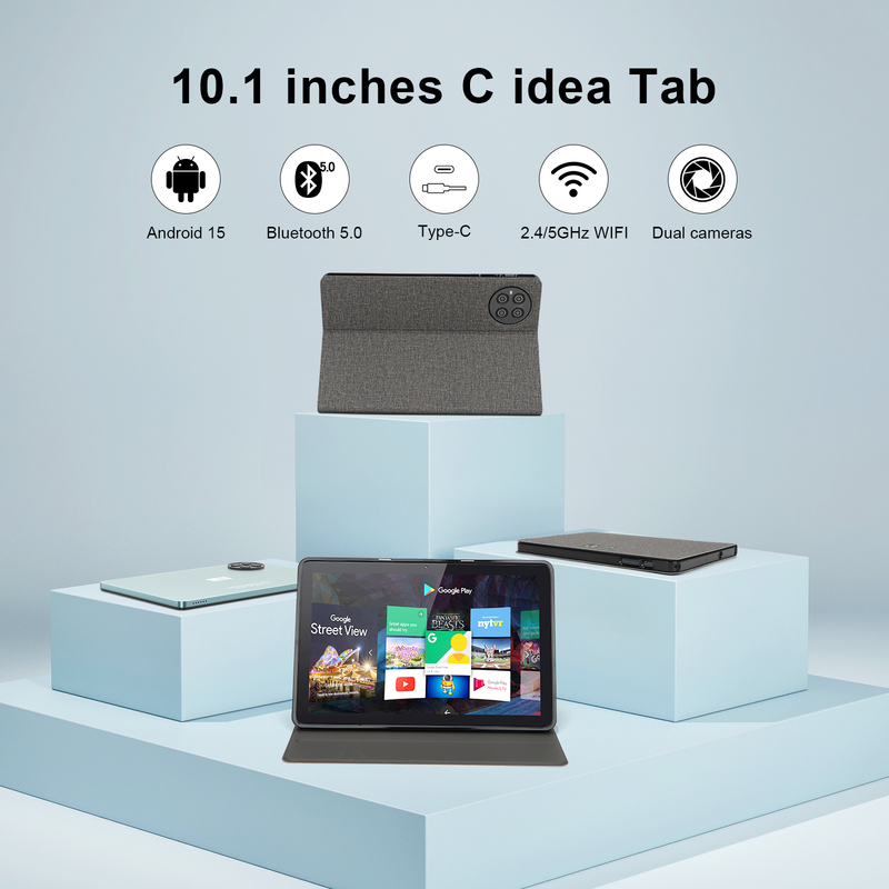 C Idea แท็บเล็ต 10.1 นิ้ว MTK CPU WIFI แอนดรอยด์ แท็บเล็ต With 2 SIM Support CM8800plus Blue