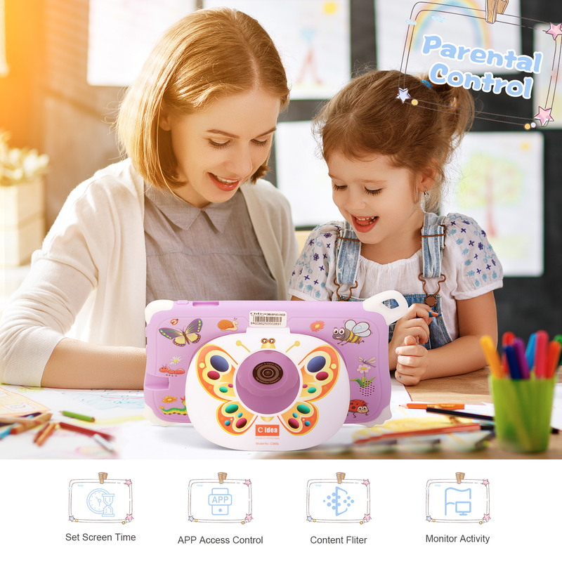 แท็บเล็ตสำหรับเด็ก C Idea Android 15 ขนาด 8+256GB แท็บเล็ตเพื่อการศึกษา Kidspad พร้อมแอปพลิเคชันที่เป็นมิตร CM86 สีม่วง