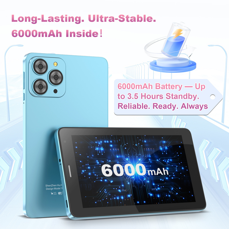 ไอเดีย C แท็บเล็ต 7 นิ้ว Wifi พร้อม Case 8+256GB Storage Quad Core Processor 600x102e4 IPS หน้าจอสัมผัส CM517 สีฟ้า