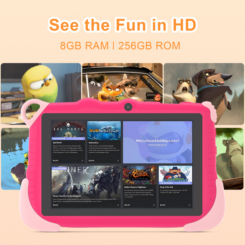 C Idea 7 นิ้ว แอนดรอยด์ 15 แท็บเล็ตสมาร์ทสําหรับการศึกษา สําหรับนักเรียน CM78 สีชมพู