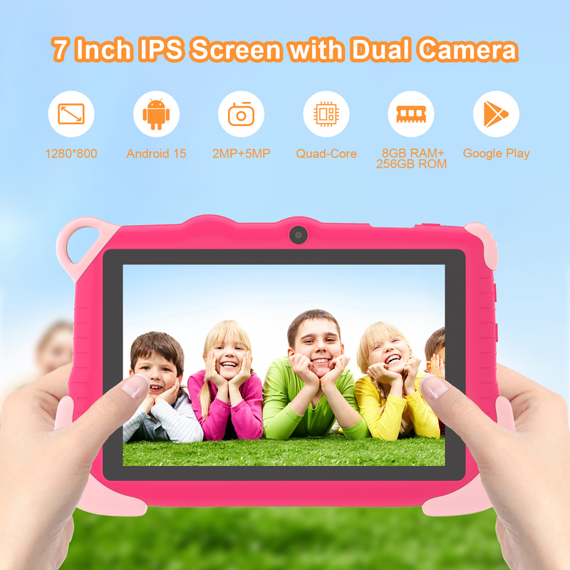 C Idea 7 นิ้ว แอนดรอยด์ 15 แท็บเล็ตสมาร์ทสําหรับการศึกษา สําหรับนักเรียน CM78 สีชมพู