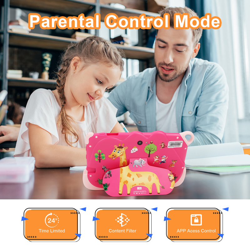 C Idea 7 นิ้ว แอนดรอยด์ 15 แท็บเล็ตสมาร์ทสําหรับการศึกษา สําหรับนักเรียน CM78 สีชมพู