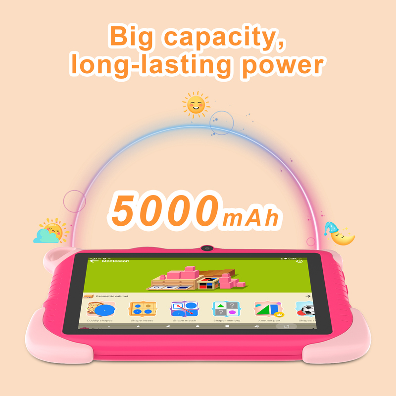 C Idea 7 นิ้ว แอนดรอยด์ 15 แท็บเล็ตสมาร์ทสําหรับการศึกษา สําหรับนักเรียน CM78 สีชมพู