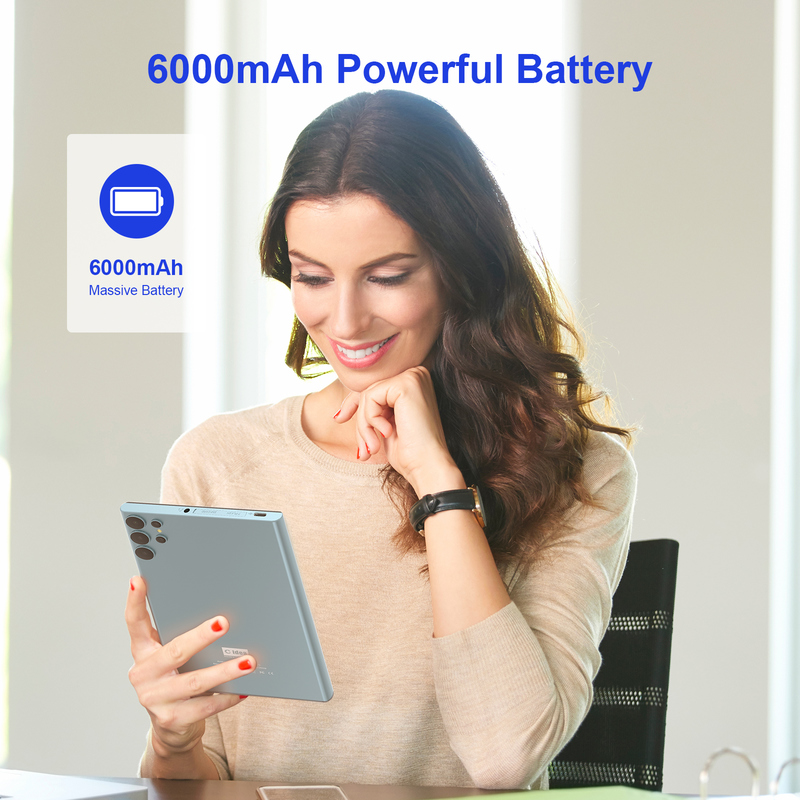 ไอเดียซี แท็บเล็ต 7 นิ้ว Wifi พร้อมเคส 8+256GB Storage Quad Core Processor 600x1024 IPS หน้าจอสัมผัส CM524 สีฟ้า