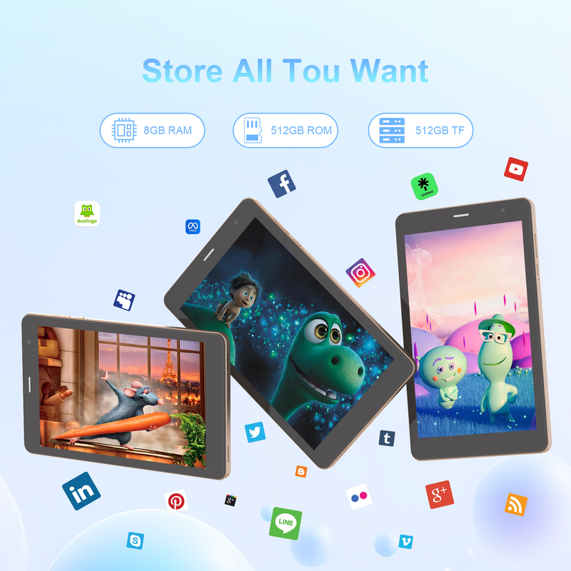 ไอเดีย C แท็บเล็ต 8 นิ้ว Wifi พร้อม 8+512GB Storage Quad Core Processor 800x1280 IPS หน้าจอสัมผัสทอง CM817 Pro