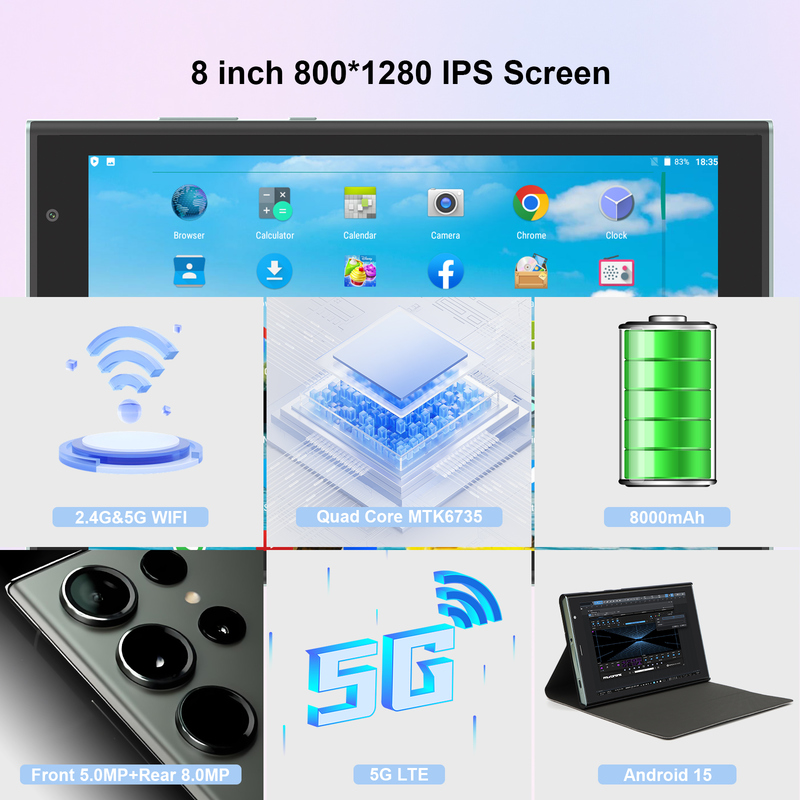 ไอเดีย C แท็บเล็ต 8 นิ้ว Wifi พร้อม 8+512GB Storage Quad Core Processor 800x1280 IPS หน้าจอสัมผัสสีเขียว CM824