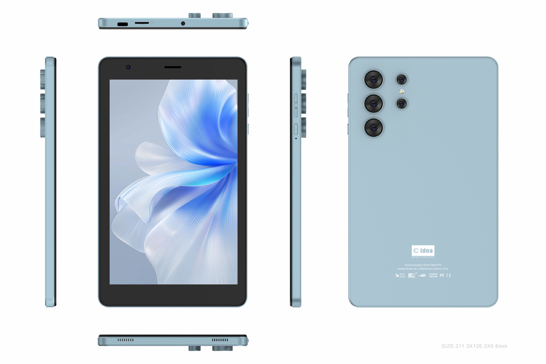 ไอเดียซี Youth 8 Inch Tablet แอนดรอยด์ 13 พร้อมจอไฟฟ้าสีฟ้า, WiFi, 32GB + 64GB, 800*1280 IPS incell CM826