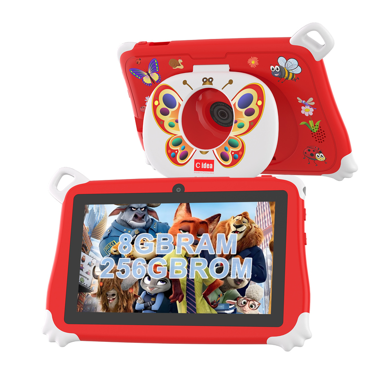แท็บเล็ตสำหรับเด็ก C Idea Android 15 ขนาด 8+256GB แท็บเล็ตเพื่อการศึกษา Kidspad พร้อมแอปพลิเคชันที่เป็นมิตร CM86 สีแดง