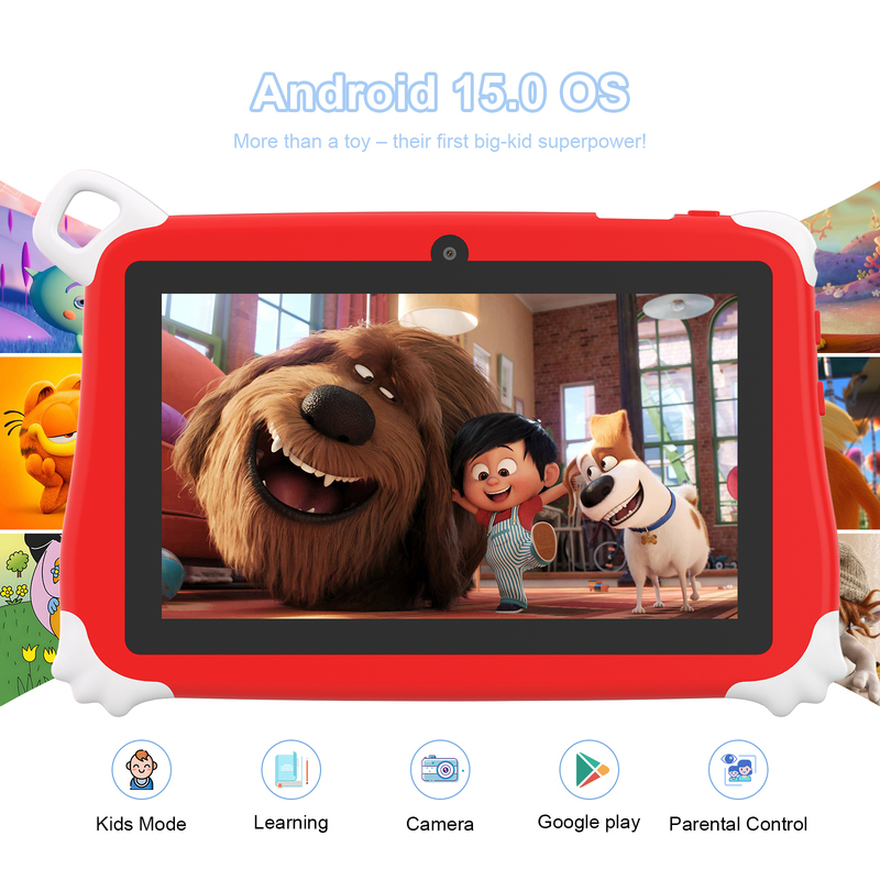 แท็บเล็ตสำหรับเด็ก C Idea Android 15 ขนาด 8+256GB แท็บเล็ตเพื่อการศึกษา Kidspad พร้อมแอปพลิเคชันที่เป็นมิตร CM86 สีแดง