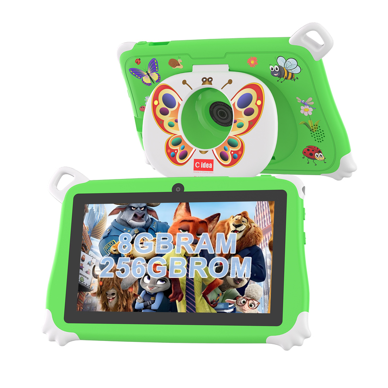 C Idea Android 15 Kids Tablet 8+256GB แท็บเล็ตการศึกษา Kidspad กับ Friendly APP CM86 สีเขียว