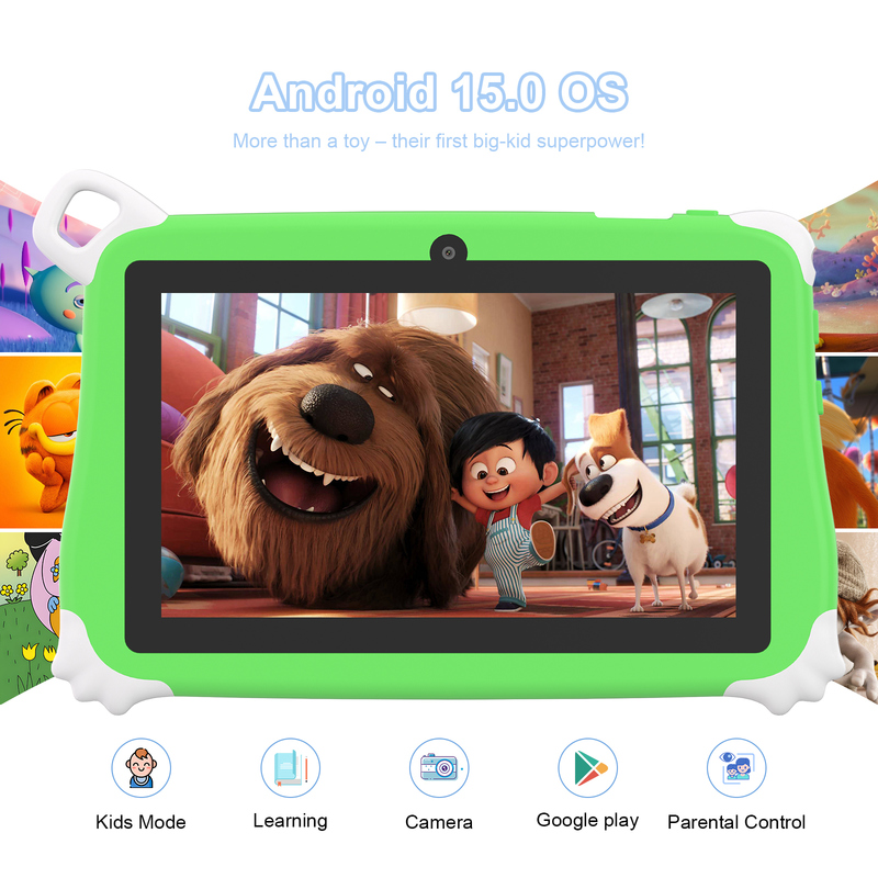 C Idea Android 15 Kids Tablet 8+256GB แท็บเล็ตการศึกษา Kidspad กับ Friendly APP CM86 สีเขียว