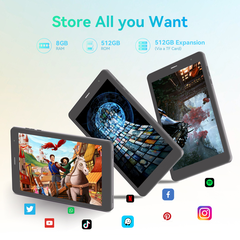 ไอเดีย C Youth 8 Inch Tablet แอนดรอยด์ 15 พร้อมจอแสงดํา, WiFi,8GB +512GB, 800*1280 IPS incell CM828