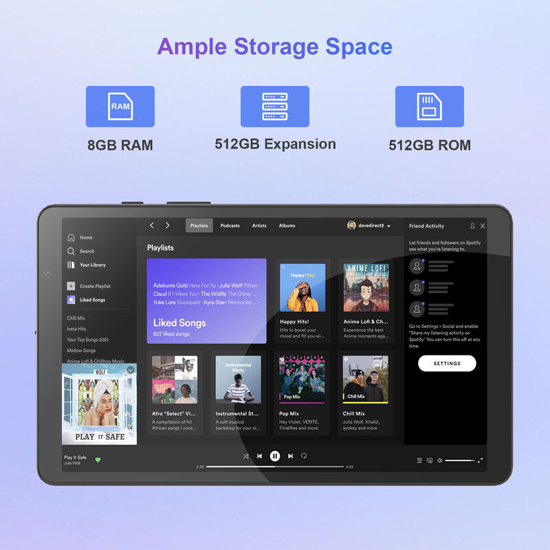 ไอเดีย C 8 นิ้ว สมาร์ทแท็บเล็ต PC พร้อมคีย์บอร์ด 8GB แรม+512 โรม 800*1340 IPS