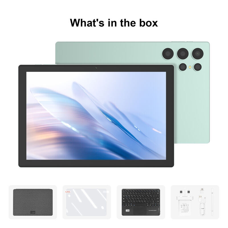 C Idea แท็บเล็ต Android ขนาด 10 นิ้ว Snapdragon CPU พร้อมคีย์บอร์ดสําหรับนักเรียน CM9000ultra Green