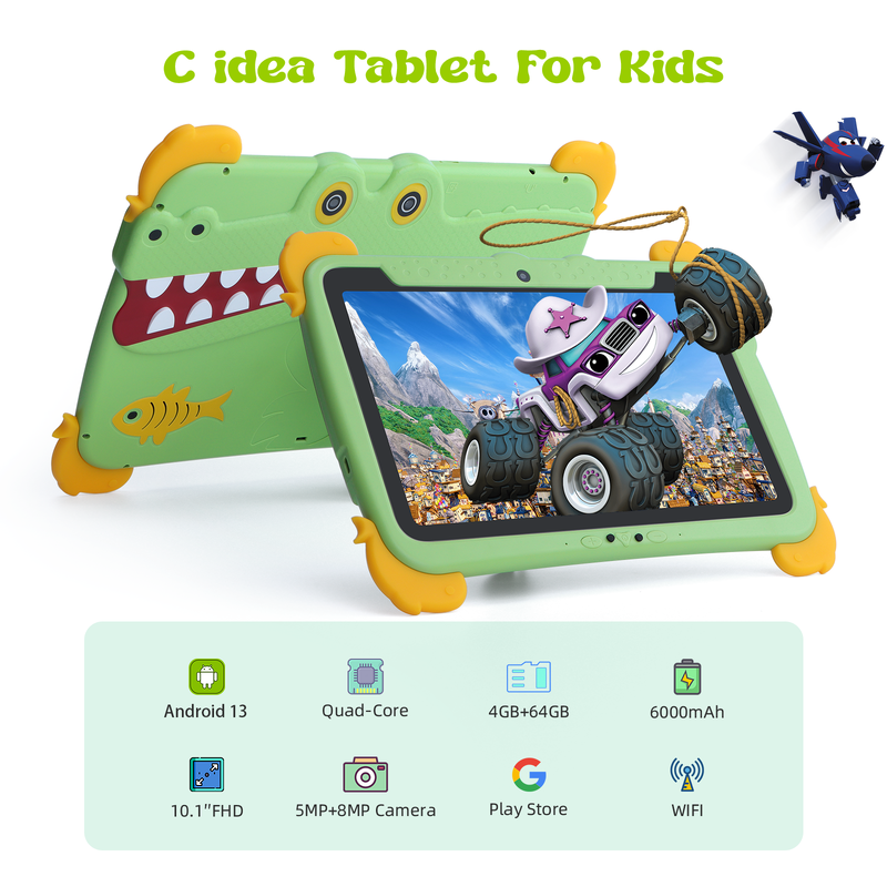 แท็บเล็ต Android ขนาด 10.1 นิ้ว C Idea 4GB RAM 64GB ROM Kidspad P1100
