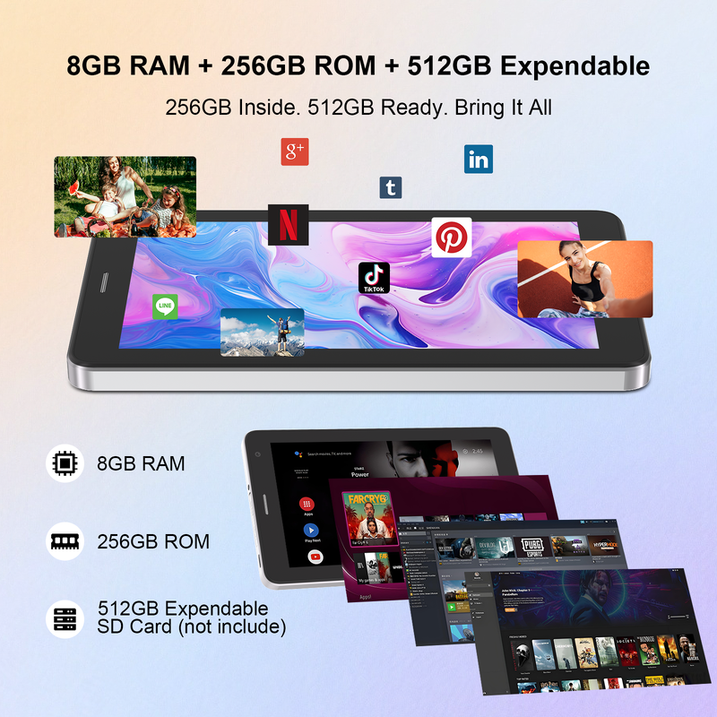แท็บเล็ตอัจฉริยะ C idea ขนาด 7 นิ้ว ระบบ Android 8+256GB 8*CortexTm-A53 WiFi Tablet หน้าจอสัมผัส HD CM517 air