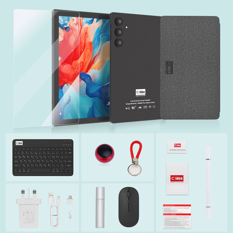 ไอเดีย C 10.1 นิ้ว แท็บเล็ต คอมพิวเตอร์คู่กล้อง Wi-Fi HD ความละเอียดจอขนาด 8GB RAM 1TB ROM การบันเทิงและการใช้งานธุรกิจ (สีดํา)