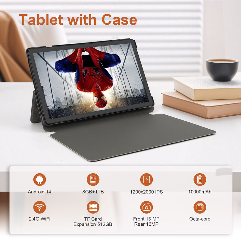 C Idea CM10016 Plus 10.36 นิ้ว แอนดรอยด์ 16 บิซเนส แท็บเล็ต 8-คอร์ 8GB 1TB Storage FHD Touch Screen คอมพิวเตอร์ (สีดํา)